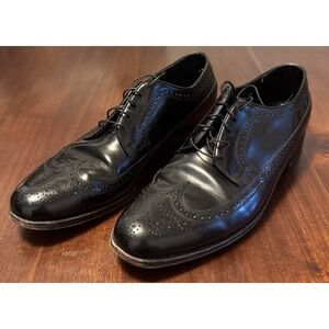 Florsheim Men's Black Leather‎ Wingtip Brogue Dress Shoes — Size 9D